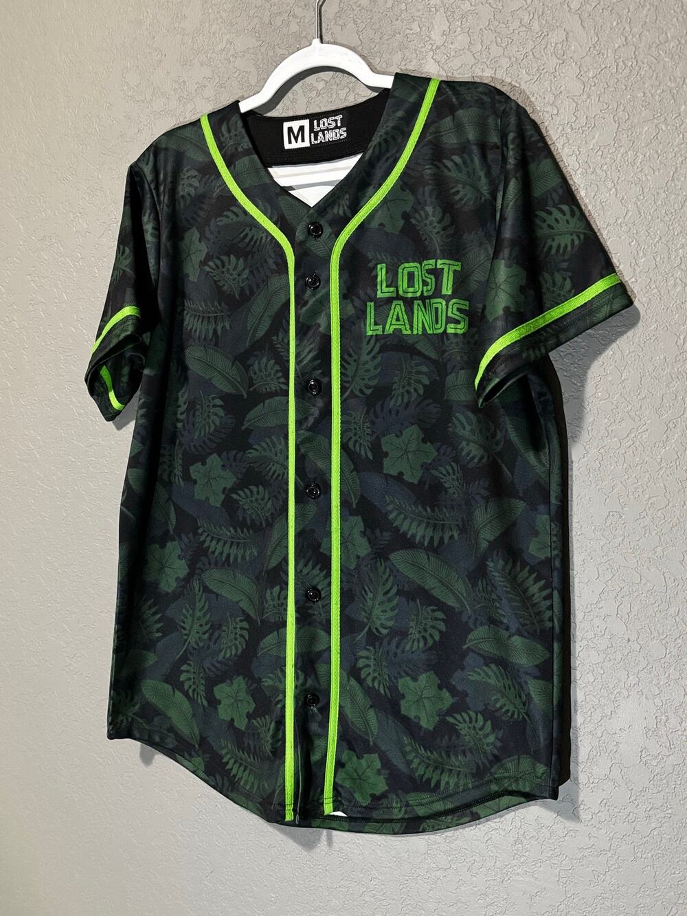Lost Lands Festival Baseball Jersey Size M Black Green Button Up Rave EDM 22